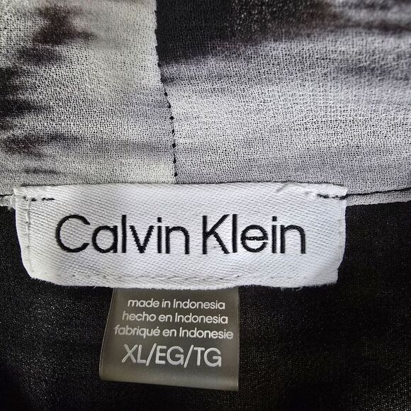 Calvin Klein Black and White Patterned Blouse - Picture 6 of 7